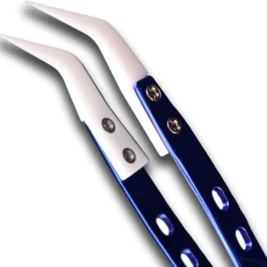 Ceramic Precision Tweezers – Curved Tip - ESD Safe Anti-Static, Ultra Sharp Tip